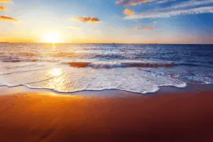 Sunset and sea fishing