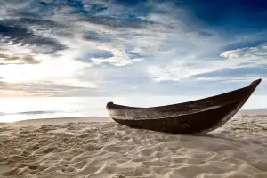 Fishing boat on a beach