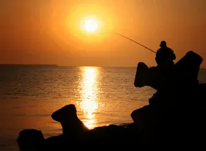 Fisherman at dusk