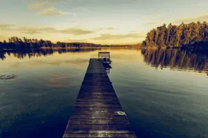 lake at sunset