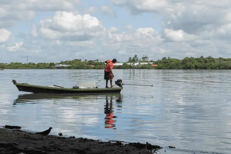 angler starting his fishing boat